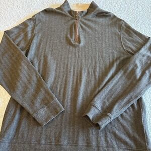 Sharp Lad Size XL 1/4 Zip Pullover Gray Herringbone